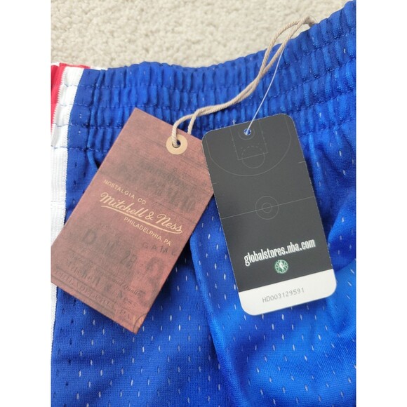 NWT Men's Blue New Jersey NETS Hardwood Classic 1990/91 Swingman Shorts Large - Picture 13 of 13
